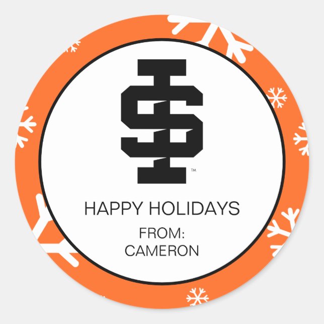 Pegatina Redonda Idaho State University Bold Bengala Logo (Anverso)