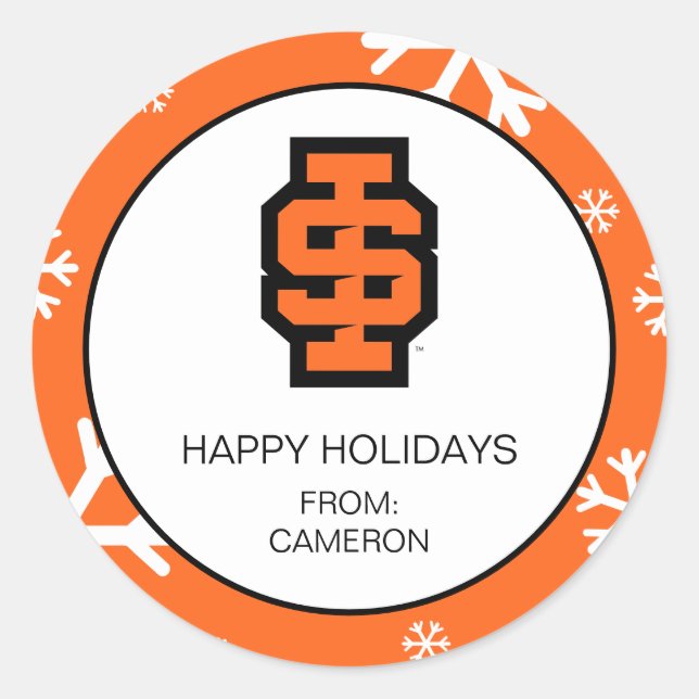 Pegatina Redonda Idaho State University Bold Bengala Logo (Anverso)