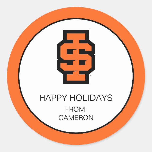 Pegatina Redonda Idaho State University Bold Bengala Logo (Anverso)