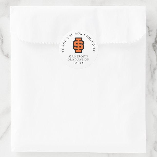 Pegatina Redonda Idaho State University Bold Bengala Logo (Bolso)