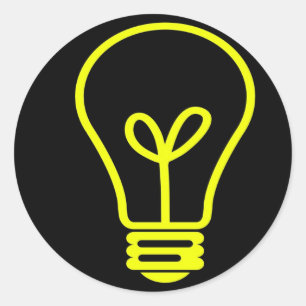 Pegatina Redonda Idea brillante