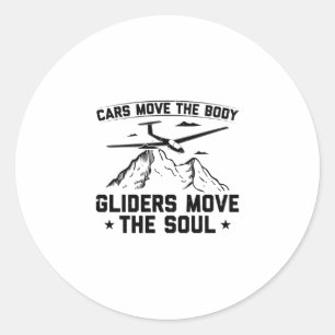 Pegatina Redonda Idea de regalo brillante para hombres - Glider Gli