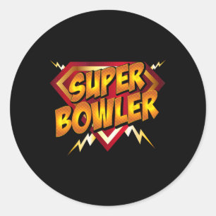 Pegatina Redonda Idea de regalo de boliche de Super Bowler