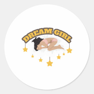 Pegatina Redonda Idea de regalo de Chica Nose Art Dream
