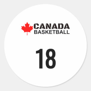 Pegatina Redonda Idea de regalo de diseño de baloncesto número 18 d