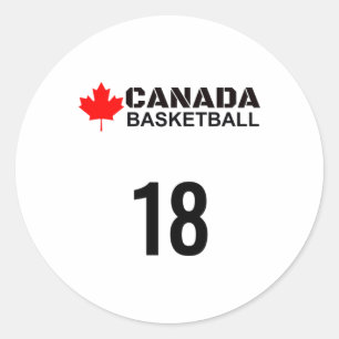 Pegatina Redonda Idea de regalo de diseño de baloncesto número 18 d