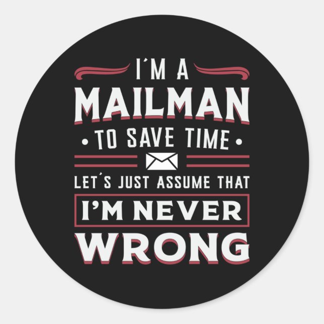 Pegatina Redonda Idea de regalo de entrega del día de Mailman Post  (Anverso)