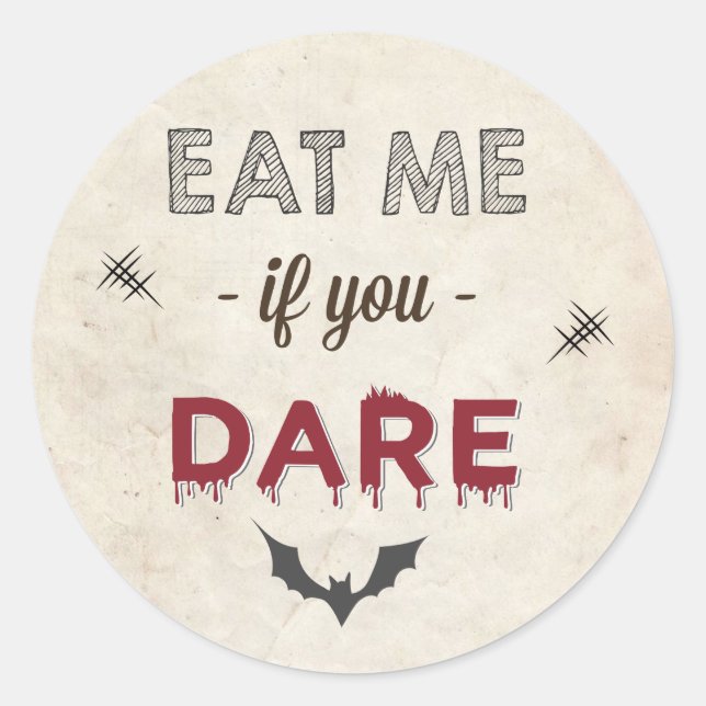 Pegatina Redonda Idea de regalo de Halloween para fiesta de truco o (Anverso)