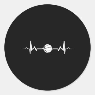 Pegatina Redonda Idea de regalo de latido de baloncesto 1