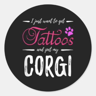 Pegatina Redonda Idea de regalo de mamá de perro gracioso de Corgi 