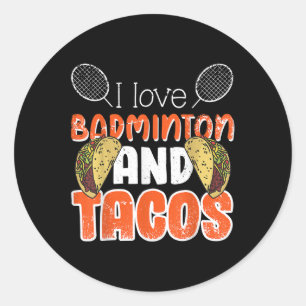 Pegatina Redonda Idea de regalo divertido de bádminton para jugador