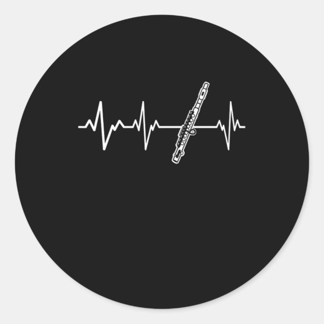 Pegatina Redonda Idea de regalo Flutist Classic (Anverso)