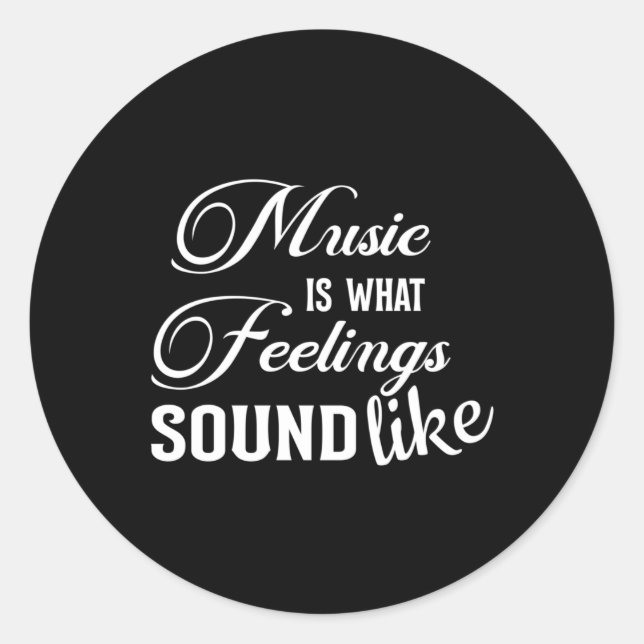 Pegatina Redonda Idea de regalo musical de música musical de instru (Anverso)