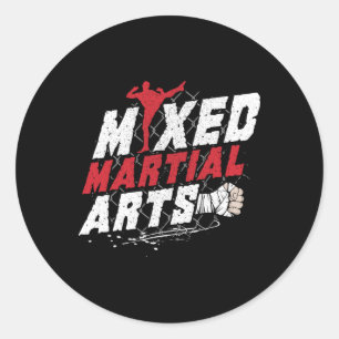 Pegatina Redonda Idea de regalo para amante de artes marciales mixt