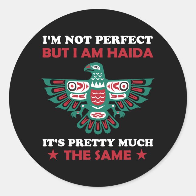 Pegatina Redonda Idea de regalo para nativos estadounidenses de la  (Anverso)