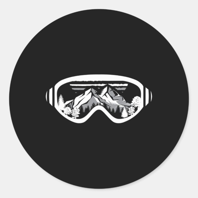 Pegatina Redonda Idea de regalo para Snowboard - Snowboard Piste Wi (Anverso)