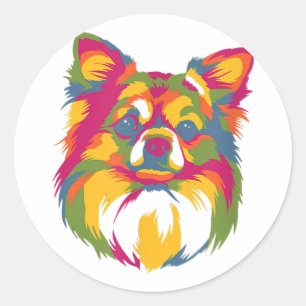 Pegatina Redonda Idea divertida de regalo de Chihuahua para la fami