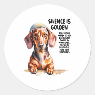 Pegatina Redonda Ideas de Dachshund para mujeres y miniatura novedo