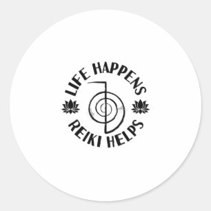 Pegatina Redonda Ideas de regalo de Reiki   Espiritualidad Maestra