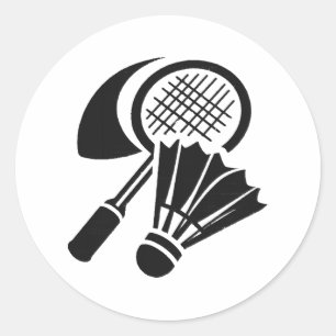 Pegatina Redonda Ideas de regalos de bádminton