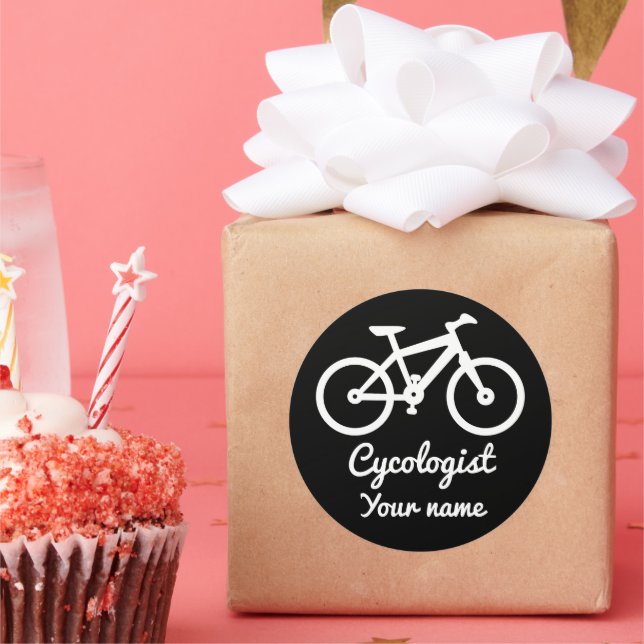 Pegatina Redonda Ideas de regalos personalizados de Cycologist Love (Fiesta)