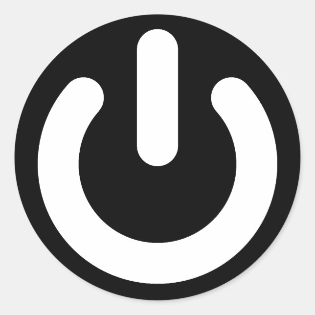 Pegatina Redonda Ideología de poder geek (Anverso)