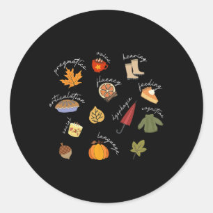 Pegatina Redonda Idioma del habla Patólogo Terapia del habla SLP Fa