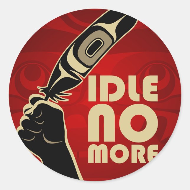 Pegatina Redonda IdleNoMore (Anverso)