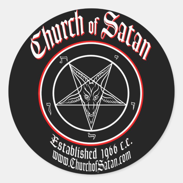 Pegatina Redonda Iglesia de Satán Decal Set (Anverso)