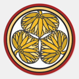 Pegatina Redonda Iglesia familiar Tokugawa Shogun, Kioto, Edo