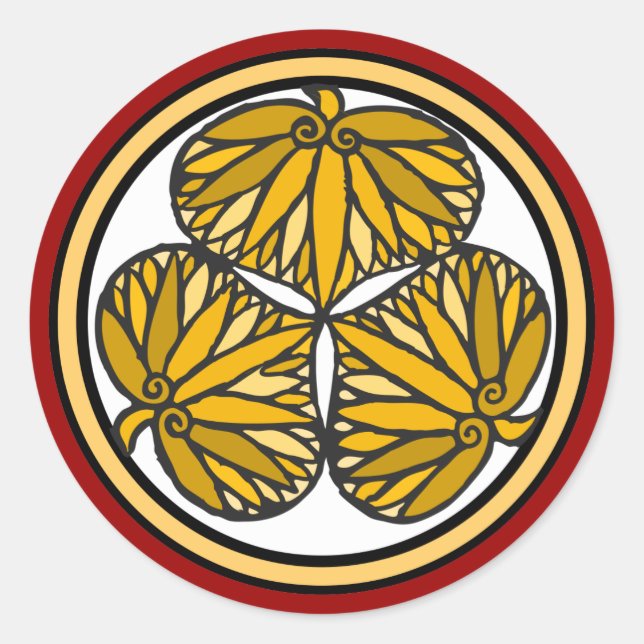 Pegatina Redonda Iglesia familiar Tokugawa Shogun, Kioto, Edo (Anverso)