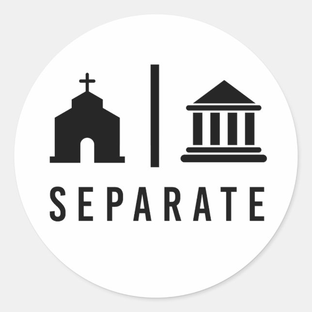 Pegatina Redonda Iglesia y Estado separados (Anverso)