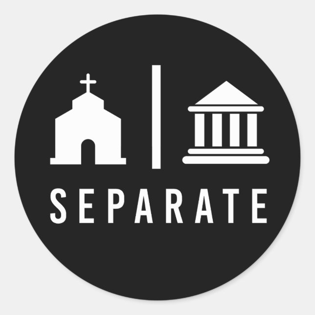 Pegatina Redonda Iglesia y Estado separados (Anverso)