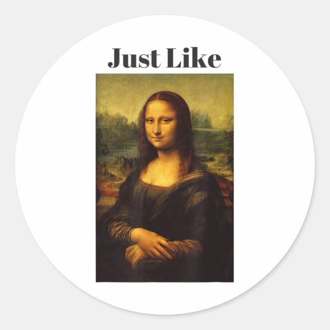 Pegatina Redonda Igual que Mona Lisa _1 (Anverso)