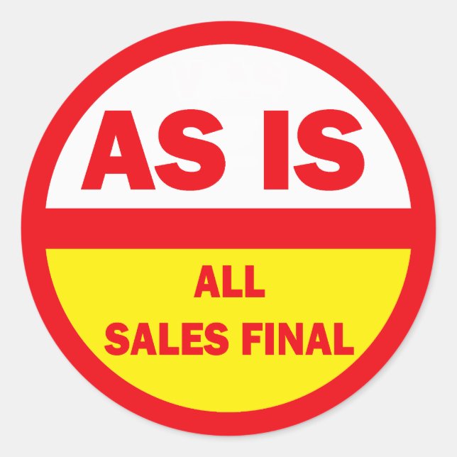 Pegatina Redonda Igual que todas las ventas finales (Anverso)