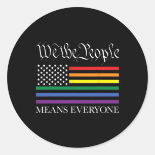 Pegatina Redonda Igualdad Lgbtq De Ee. UU. Nosotros El Pueblo Signi