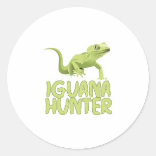 Pegatina Redonda Iguana Hunter