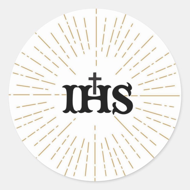 Pegatina Redonda IHS Christogram Stickers (Anverso)
