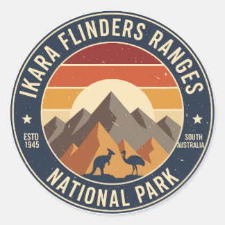 Pegatina Redonda Ikara Flinders Ranges NP Retro Sticker