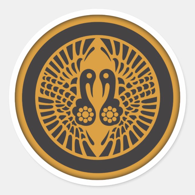 Pegatina Redonda Ikko Ikki Rebellion Kamon (Anverso)