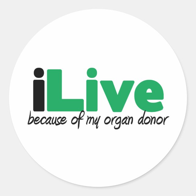 Pegatina Redonda iLive Transplant (Anverso)