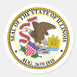 Pegatina Redonda Illinois, EE.UU.