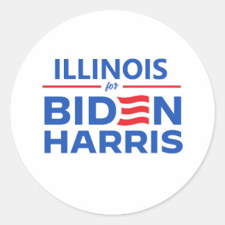 Pegatina Redonda Illinois para Biden Harris