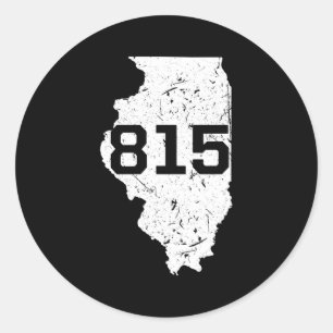 Pegatina Redonda Illinois Rockford Joliet Area Code 815 Midwest