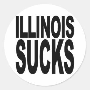 Pegatina Redonda Illinois Sucks