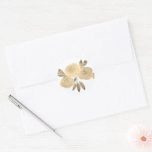 Pegatina Redonda illusima Acuarela Sepia Rosas Sweet 16