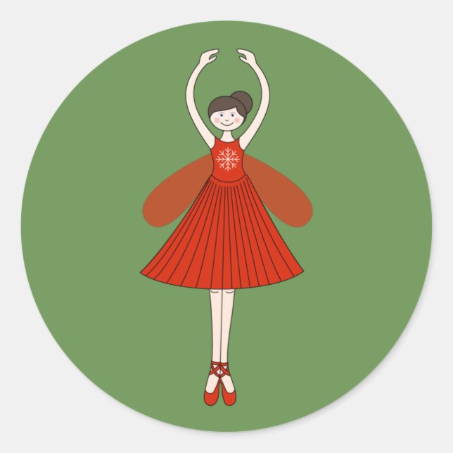 Pegatina Redonda illusima Ballerina Navidades Fairy (Anverso)