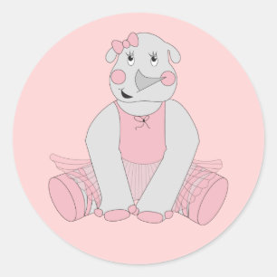 Pegatina Redonda illusima Ballerina Rhino Light Pink