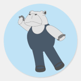 Pegatina Redonda illusima Ballet Hippo