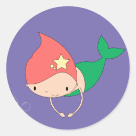 Pegatina Redonda illusima Cotton Candy Mermaid Purple